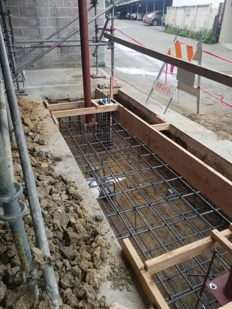 Structural construction project in progress in Northern California by Bravo Building Co.