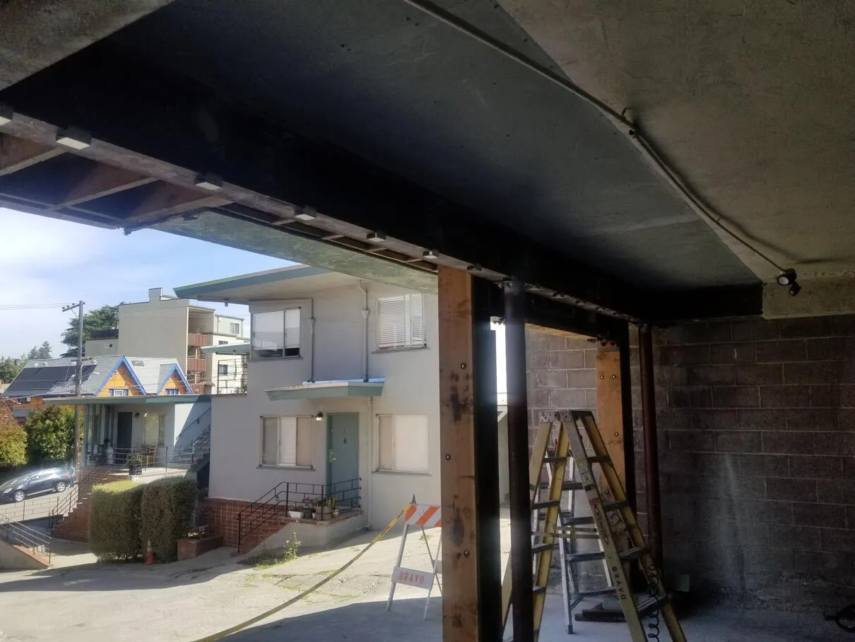 Structural construction project in progress in Northern California by Bravo Building Co.